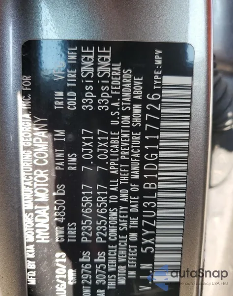 2013 Hyundai Santa Fe Sport из США, поврежденный, VIN 5XYZU3LB1DG117726